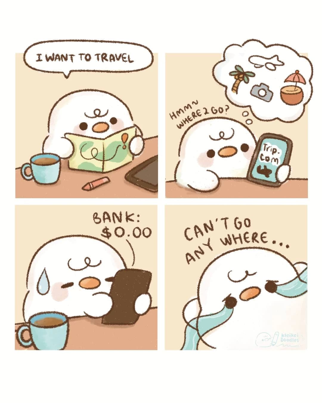 Travel comic illustration